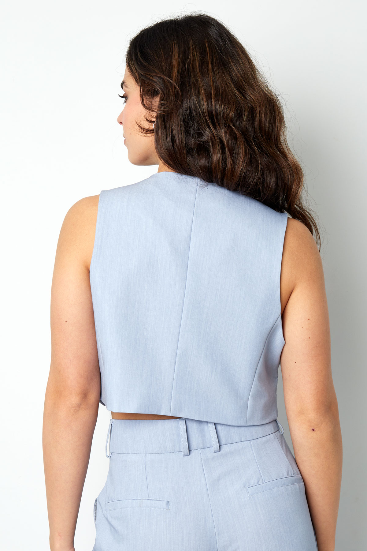 Cropped waistcoat - light blue  Picture12